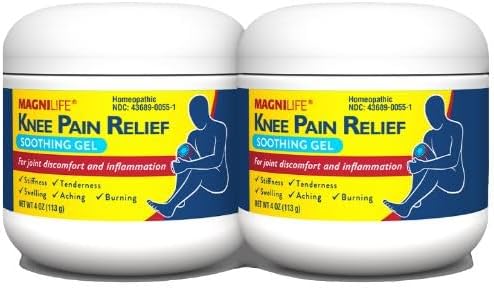 MagniLife Knee Pain Relief Gel (4 oz, 2 Pack), Arnica-Based Gel for Joint Pain, Knee Stiffness & Swelling, Non-Greasy, No Staining, Massage-in Formula for Daily Knee Support & Comfort