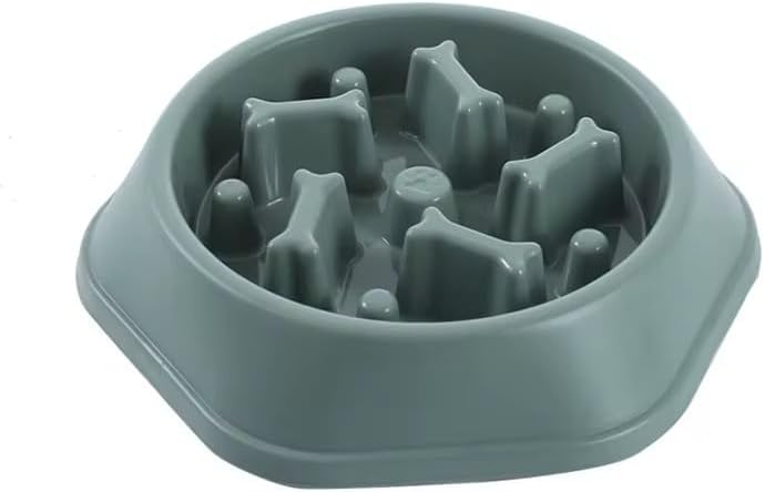 Slow Feeder Anti Gulp Easy Digestion Feeder Bowl (Light Green, Medium)