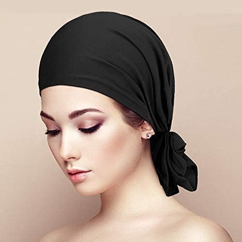 4 Pieces Slip-On Pre-Tied Head Scarves Women Headwear Turban Beanie Caps Head Wrap Headscarf for Women