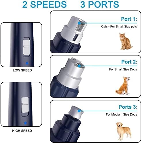 Pet Fountain 3L Clear Cat Water Fountain and Rechargeable 2 Speed Dog Nail Grinder Pet Water Dispenser