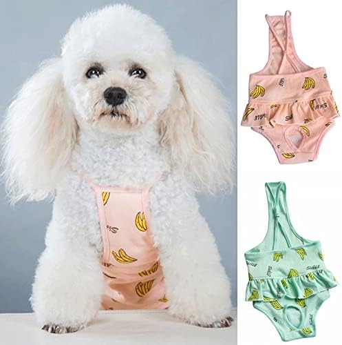 Pet Printed Physiological Pants Sling Pet Hygiene Panties Shorts Panties Toilet Paper Diapers Washable Pants (Color : Green Size: XL Code) (Green S Code)
