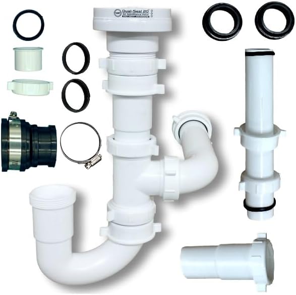Tuuber Air Admittance Valve Trap Assembly Kit with 1-1/2 inch Tuuber Vent 2x Superior Seal Air Admittance Valve