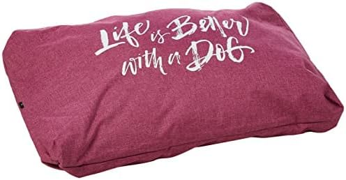 Teflon Dog Pet Bed with Removal Pillow (Medium, Black and Pink)