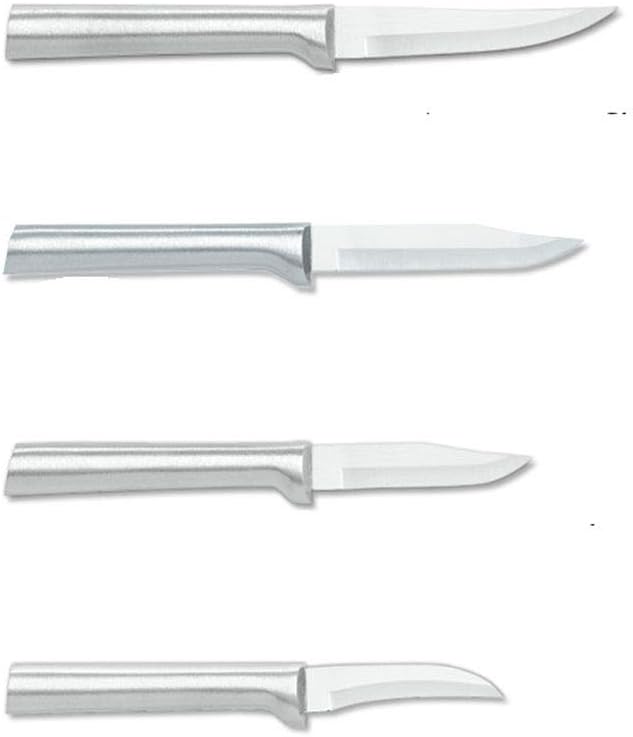 Rada Cutlery 4-Piece Granny, Peeling, Regular, and Heavy Duty Paring Knife Set, Stainless Steel Blades, Silver Handle