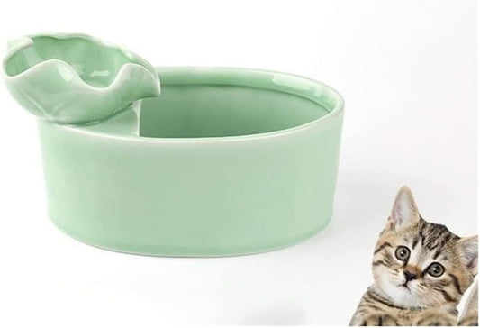 Fountain Pet Water Dispenser Ceramic Water Bowl Circulation Fountain Carbon Filter, UltraQuiet for Dogs, Cats and Other Pets Pet Supplies Pet Water Dispenser (Color : Pink) (Green)