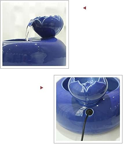 Fountain Automatic Circulation Pet Water Dispenser UltraQuiet Cat and Dog Water Fountain Ceramic Water Bowl Pet Water Dispenser (Color : Brown) (Blue)