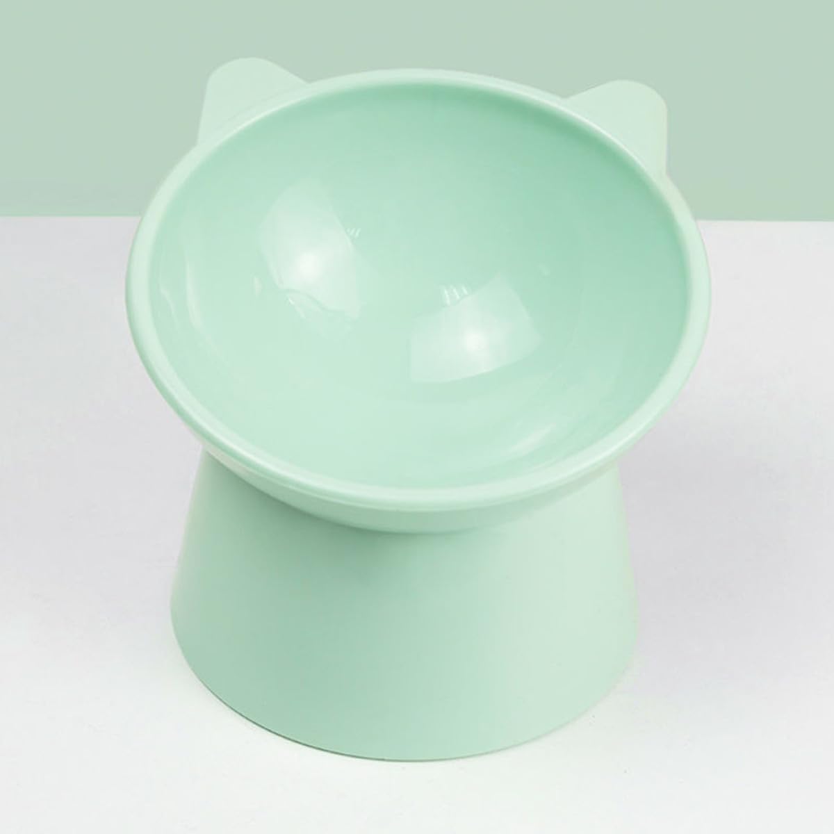 2pcs Raised Slanted Cat Food Bowls with Neck Protection, Wear-Resistant Plastic Feeding Bowls for Whisker Relief and Anti-Spill, Compact Pet Feeders for Cats and Small Dogs