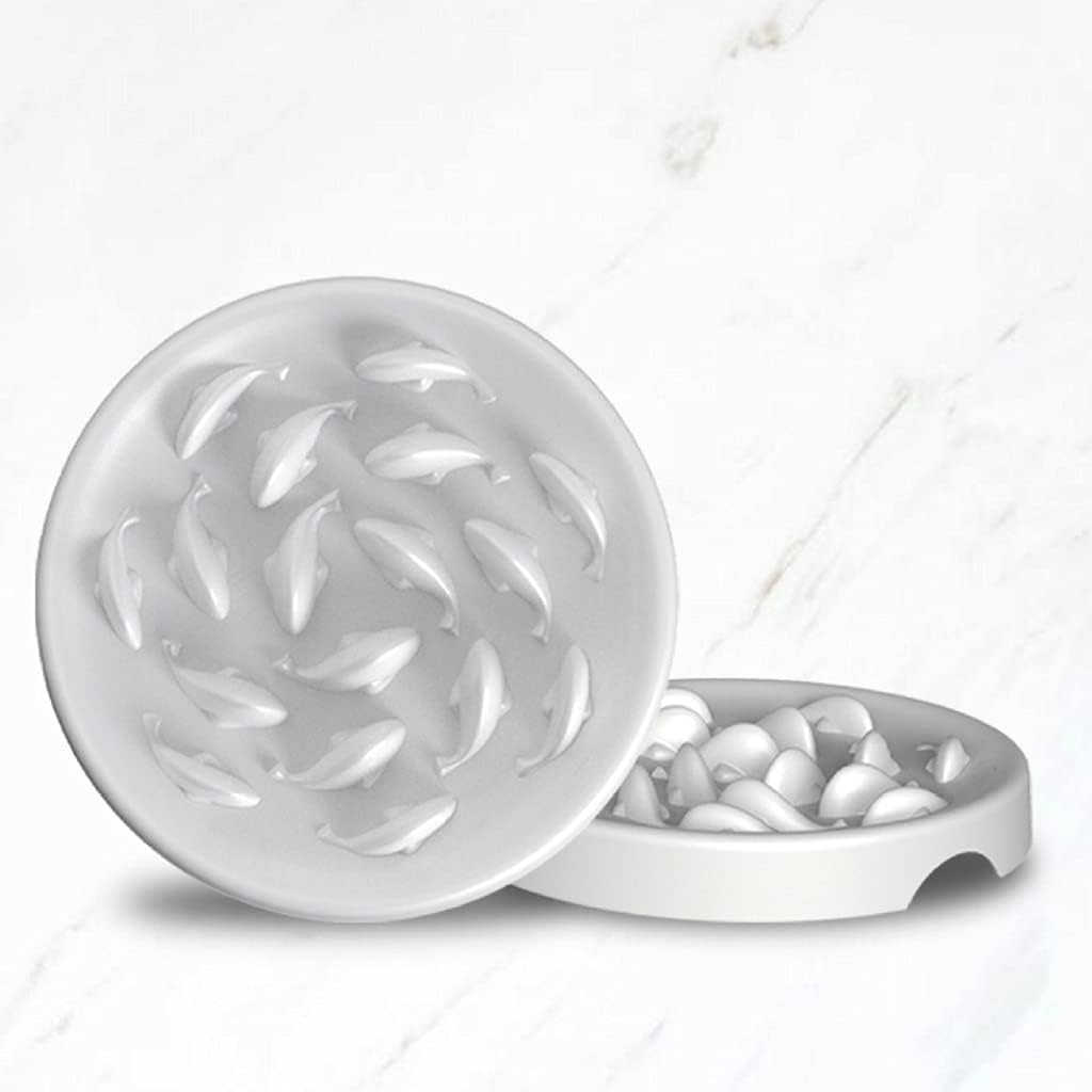 for Slow Eating Non Slip Dog Puzzle Bowl Feeder Dish Pet Bowls with Fish Pattern