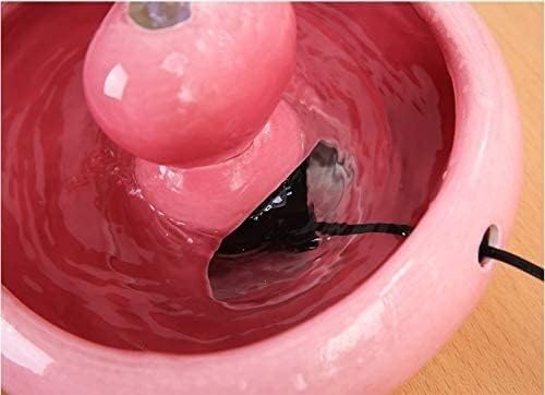 Fountain Ceramic Cat Drinking Water Fountain, 2.0 Liters Pet Water Fountains for Cats and Dogs, Automatic Pet Water Dispenser with Quiet Pump Filters Pet Water Dispenser (Color : Pink)