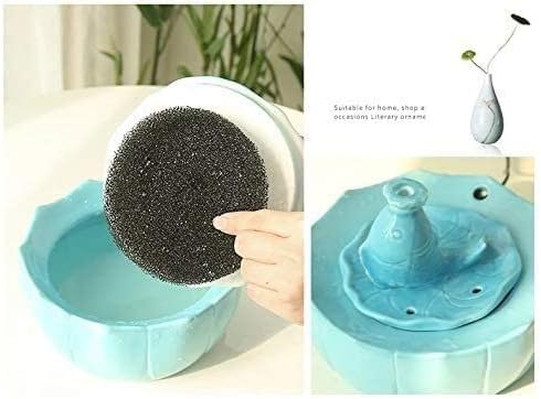 Fountain Cat Water Fountain with Filter,Ceramic Pet Drinking Fountain for Cats and Dogs Automatic Pet Water Dispenser Silent NonSlip Pet Water Dispenser (Color : Light Blue) (White)