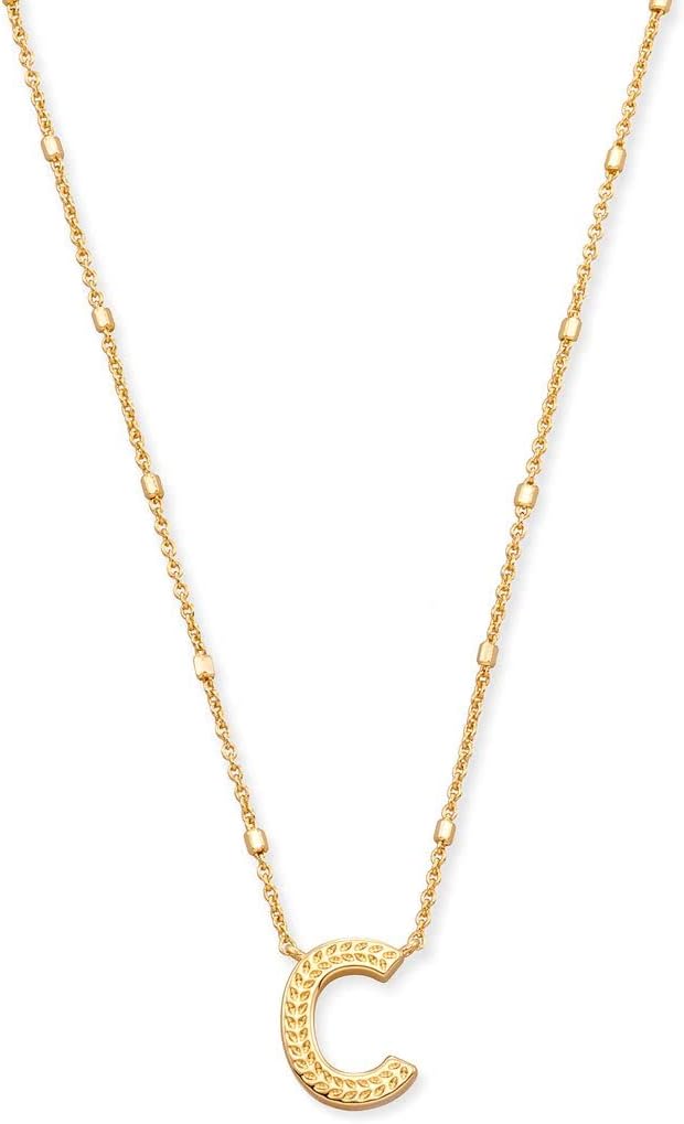 Kendra Scott Letters A-Z Pendant Necklace for Women, Fashion Jewelry, 14k Gold-Plated Brass