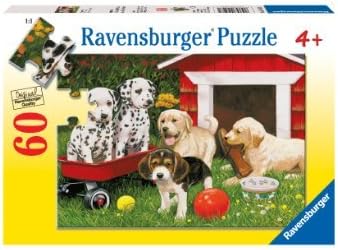 Ravensburger Puppy Party | 60-Piece Jigsaw Puzzle for Kids | Unique, Pieces | Enhances Concentration and Creativity | Ideal Gift for Birthdays and Holidays