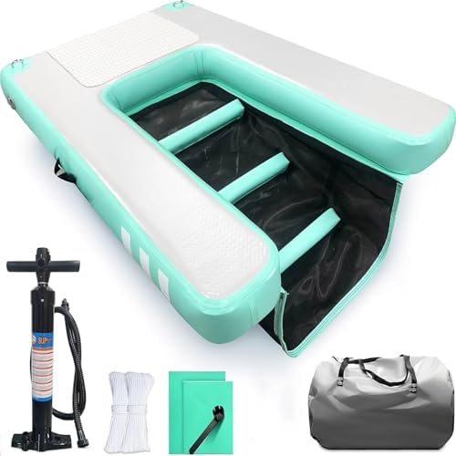 Portable Inflatable Dog Pool Ramp - Foldable Water Plank for Easy Dog Access to Boats & Pools, Perfect for Puppies, 150x100x10CM / 59x39.4x4in