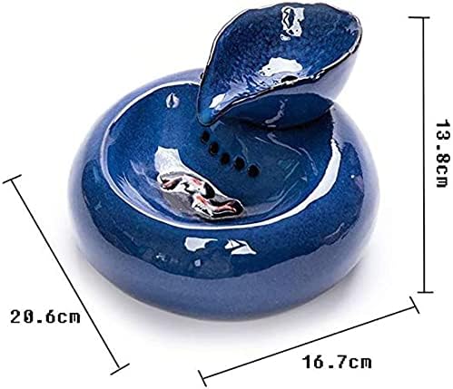 Pet Fountain Pet Water Dispenser Vertical Ceramic Automatic Circulation Filter Activated Carbon Pet Water Dispenser (Color : Blue)
