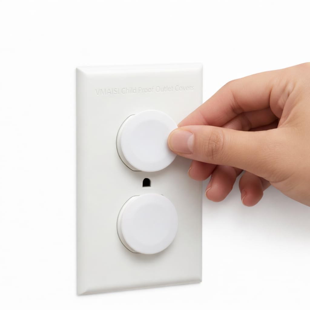 Vmaisi 62 Pieces Outlet Covers ChildProof Plug Protector - Baby Proofing Electrical Safety Outlet Plugs