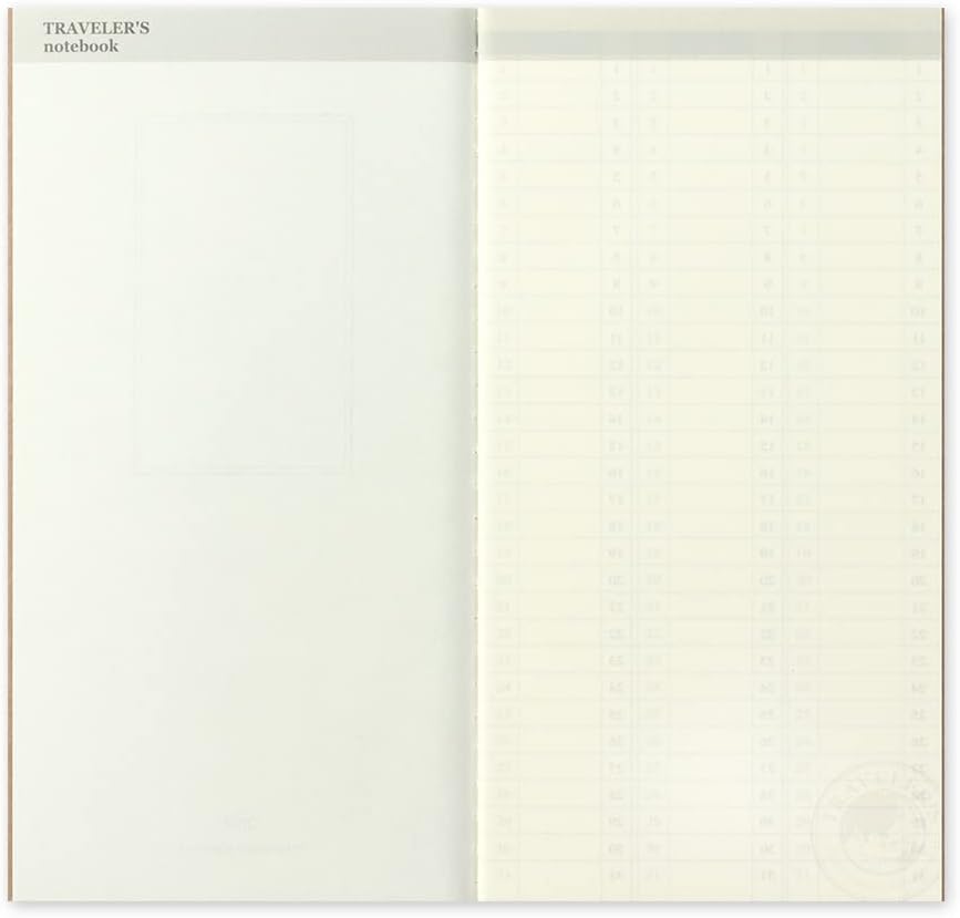 Traveler's Notebook, Refill, Vertical Weekly Free, Regular Size, 14379006