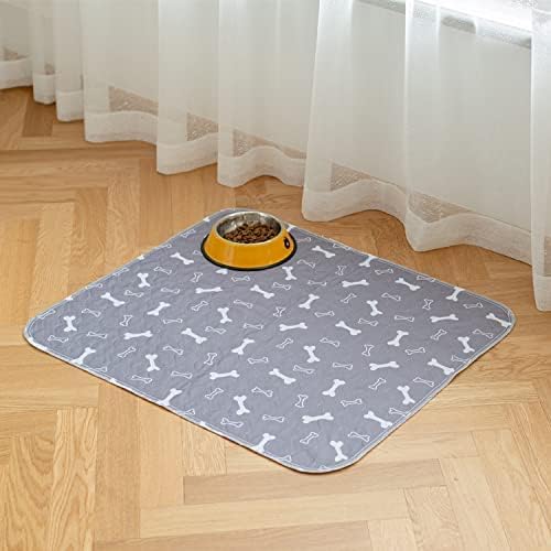 4 Pack 18"x24" Washable Pee Pads for Dogs, Super Absorbent Reusable Training Dog Pads with Bone Print, Non-Slip Potty Pads for Whelping, Playpen, Crate, Bed