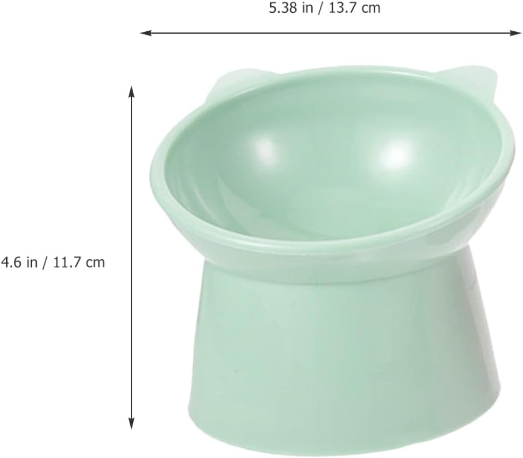 2pcs Raised Slanted Cat Food Bowls with Neck Protection, Wear-Resistant Plastic Feeding Bowls for Whisker Relief and Anti-Spill, Compact Pet Feeders for Cats and Small Dogs