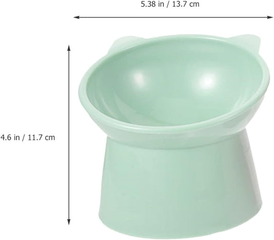 2pcs Raised Slanted Cat Food Bowls with Neck Protection, Wear-Resistant Plastic Feeding Bowls for Whisker Relief and Anti-Spill, Compact Pet Feeders for Cats and Small Dogs