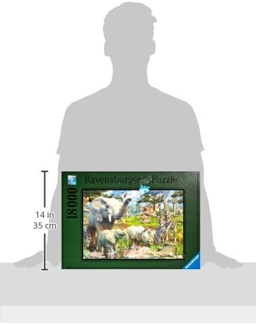 Ravensburger - at The Waterhole - Spectacular 18000 Piece Jigsaw Puzzle - Stunning African Plains Oasis with Elephants, Lions, and Flora - Premium Quality - Puzzles for Adults