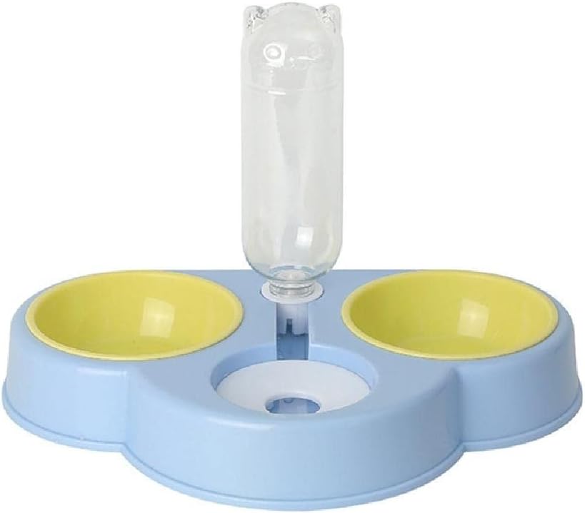 Pet Automatic Feeder And Waterer Detachable For Cat Anti-overturning Bowl Anti-Leak Water Fountain Slanted Raised Food B Pet Automatic Feeder Dog