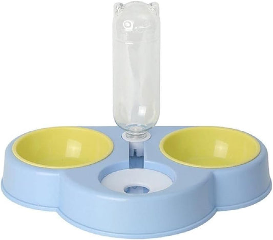 Pet Automatic Feeder And Waterer Detachable For Cat Anti-overturning Bowl Anti-Leak Water Fountain Slanted Raised Food B Pet Automatic Feeder Dog