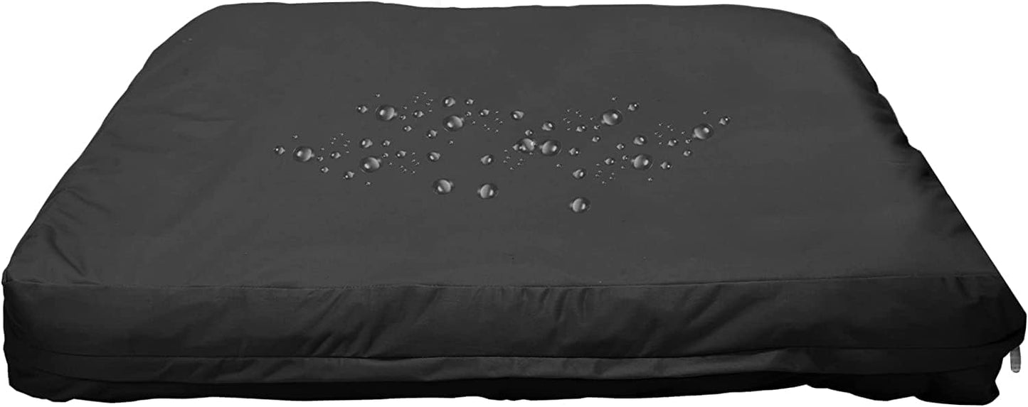 Dog Bed Covers 53L × 43W × 5H Inch Washable Black Thickened Waterproof Oxford Fabric with Handles and Zipper Reusable Dog Bed Liner Cover for Large 110-125 Lbs Dog