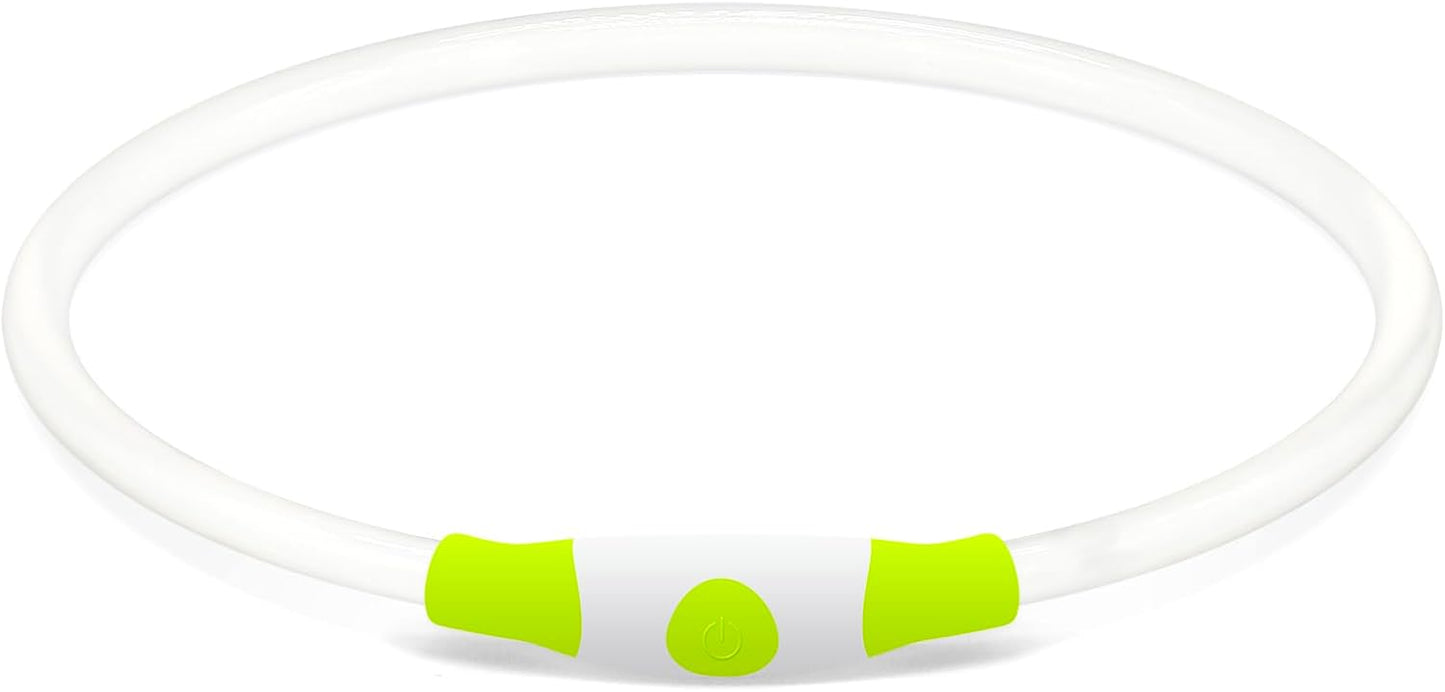 Led Dog Collar, BSEEN USB Rechargeable Flash Dog Necklace Light, Pet Safety Collar Makes Your Beloved Dogs Be Seen at Night for Small Medium Large Dogs(Green)