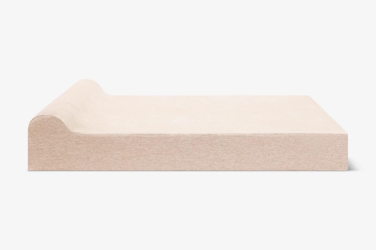 Barker Beds Giant Orthopedic Dog Bed - 7" Pillow Top with Headrest - 100-300 lbs - Memory Foam for Joint Pain & Arthritis - Washable - 60"x48"x7" - Driftwood Linen