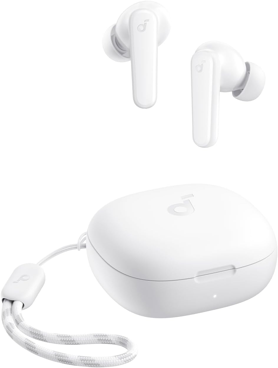 Soundcore by Anker P20i True Wireless Earbuds, 10mm Drivers with Big Bass, Bluetooth 5.3, 30H Long Playtime, Water-Resistant, 2 Mics for AI Clear Calls, 22 Preset EQs, Customization (White)
