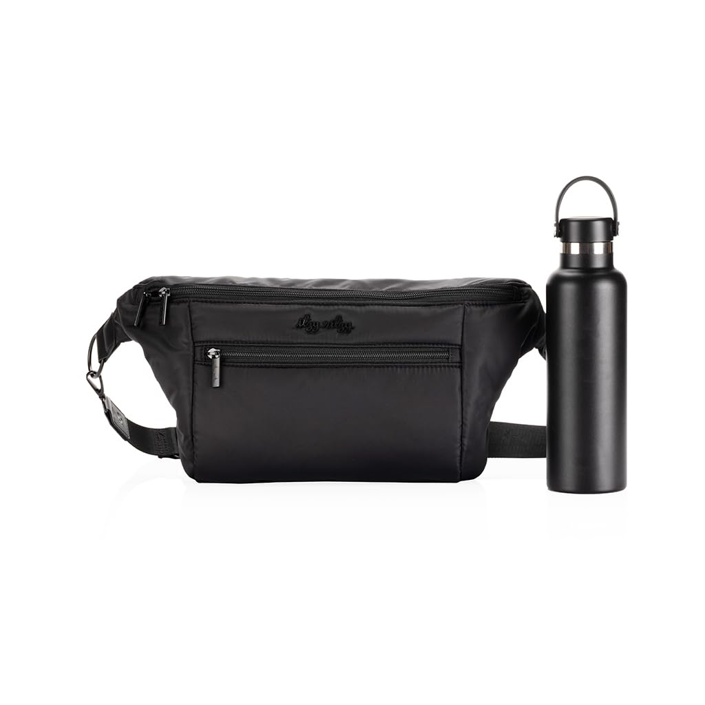 Itzy Ritzy's Fanny Pack & Crossbody Diaper Bag - Multi-Use Lightweight Bag Features 6 Pockets & an Adjustable Strap - Wear As a Crossbody, Belt Bag or Shoulder Bag (Black)