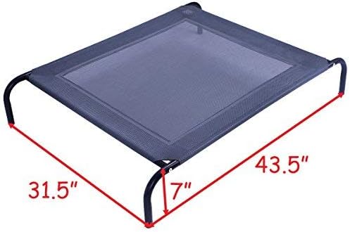 Giantex Elevated Pet Bed for Medium Large Dogs, Keep Pets Cool, Portable Raised Pet Cot Indoor Outdoor Camping, Waterproof Breathable Mat Steel Frame, Easy Assembly (Large)