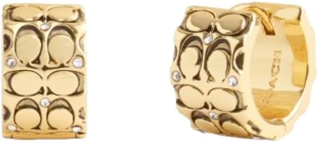 COACH Quilted C Huggie Earrings