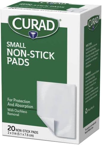 Curad Non-Stick Pads, 2 X 3 Inch(5.1 x 7.6 cm), 20 Count
