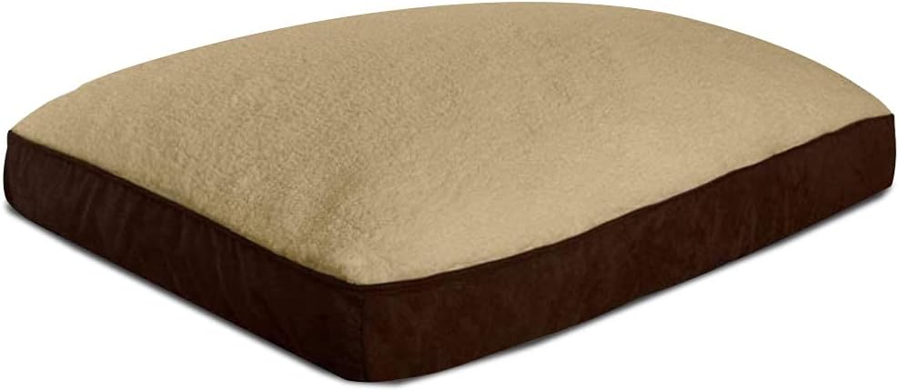 Floppy Dawg XL Dog Bed Replacement Cover. Removable and Machine Washable Cover for Mattress and Rectangular Pillow Beds. 48L x 30W. Brown with Beige Top
