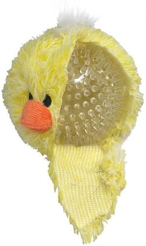 Pet Lou Chick and Frog EZ Squeaky Ball Dog Plush Toy, Twin Pack (4"), Durable Plush Dog Squeaker Toys, Stuffing-Free Pet Supplies for Small & Medium Dogs, Yellow