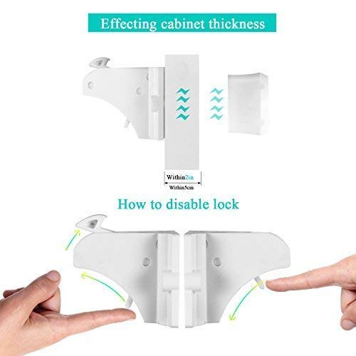 Vmaisi 16 Pack Child Safety Magnetic Cabinet Locks - Children Proof Cupboard Baby Locks Latches - Adhesive for Cabinets & Drawers and Screws Fixed for Protection