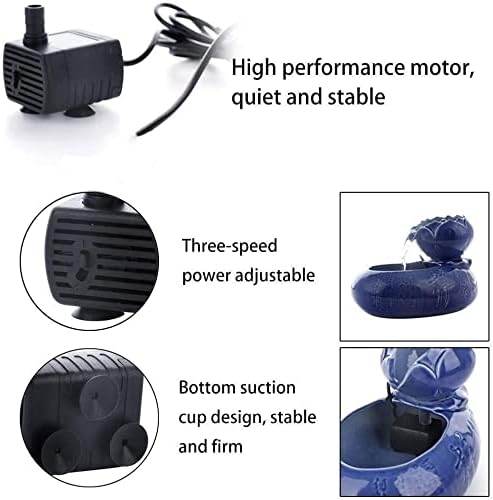 Fountain Pet Water Fountain,Ceramic Lotus Shape Dog Cat Automatic Circulation Water Dispenser, Circulation Pet Drinking Water Supplies Drinker Fountain Dispenser for Cat Pet Water Dispenser