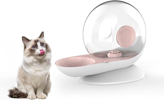 Cat Dog Water Dispenser Automatic Water Drinking Fountain for Small or Medium Size Dogs Cats Easy to Clean Snail Shape 2.8L （Pink）