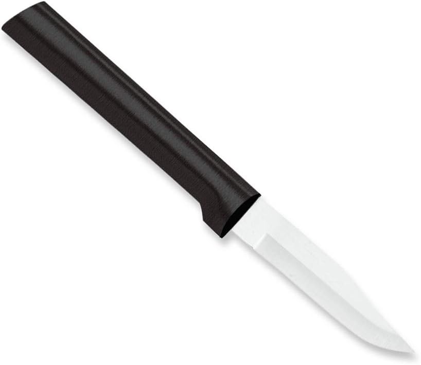 Rada Cutlery Peeling Paring Knife (W202), 2.5" Stainless Steel Blade, Black Handle, Pack of 2