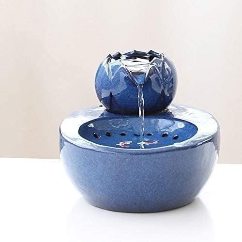Fountain Pet Drinking Fountain Automatic Circulation Cat Water Dispenser Pet Supplies Flowing Water Dog Cat with Live Water Basin Pet Water Dispenser (Color : Black) (Blue)