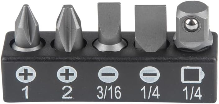 Klein Tools 65200 Ratchet Set, 5-Piece Mini Ratchet Set with Phillips, Slotted, and Adapter for Other Socket Sizes, For Tight Spaces