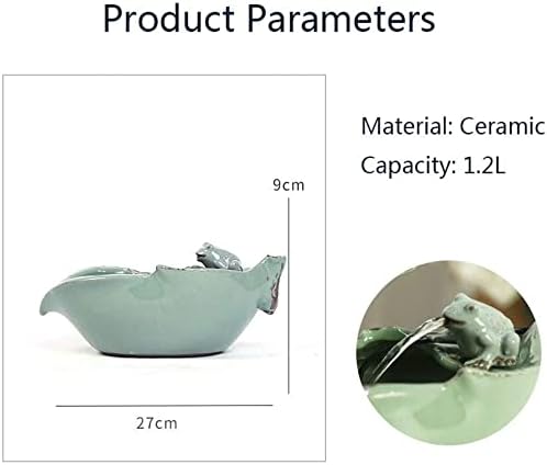 fountain Ceramic Cat Drinking Water Fountain, 1.2 Liters Pet Water Fountains for Cats and Dogs, Electric Pet Water Dispenser with Quiet Pump and Filters Pet water dispenser (Color : Green)