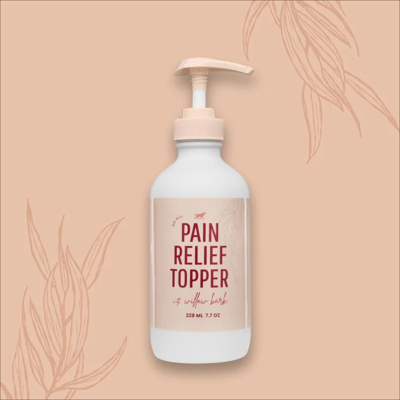 Lanana Creek Farms® Pet Pain Relief Topper with Pump - 7.7 Ounces | Tablet-Free Aspirin Food Topper | Safe, Reliable, Innovative | Fast Relief for Your Pet | Made in The USA