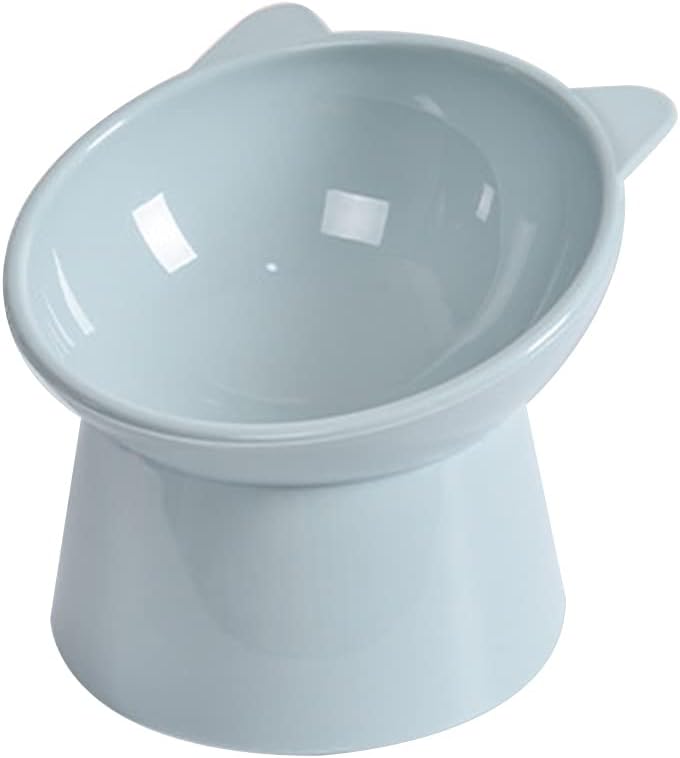 Dog Bowl Raised Cats Food Water Bowls with Elevated Stand Pet Feeding Bowl No-Spill 45° Slanted Pet Dish Blue Green