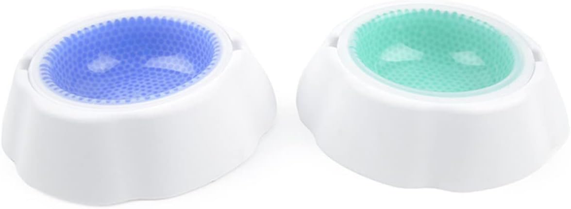 BESPORTBLE Pet Cooler Bowl with Condensate Beads Design for Dogs and Cats Easy to Clean Indoor Water and Food Dish with Smooth Surface