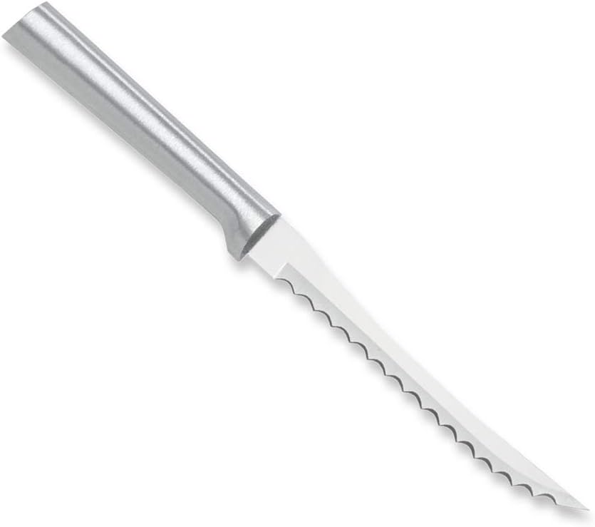 Rada Cutlery Tomato Slicer Knife (R126), 5" Stainless Steel Serrated Blade, Silver Handle