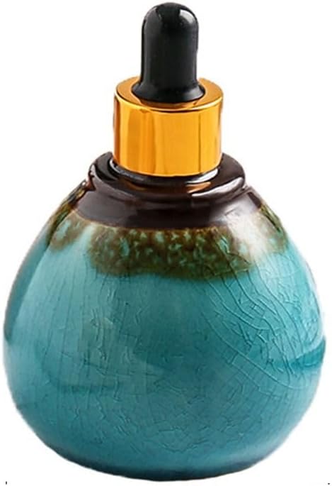 Leadigol Essential Oil Diffuser Jar, Ceramic Essential Oil Pot, Dropper Bottle Containers, Decorative Perfume Bottle, Empty Travel Accessories Spa