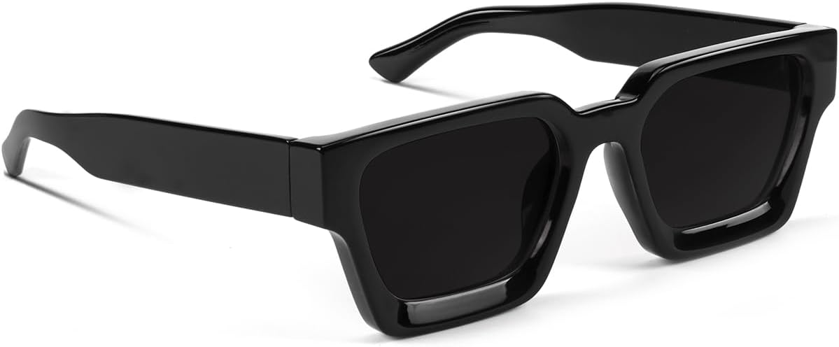 Trendy Square Sunglasses for Men Women Fashion Thick Rectangle Sun Glasses UV Protection Shades Designer Style
