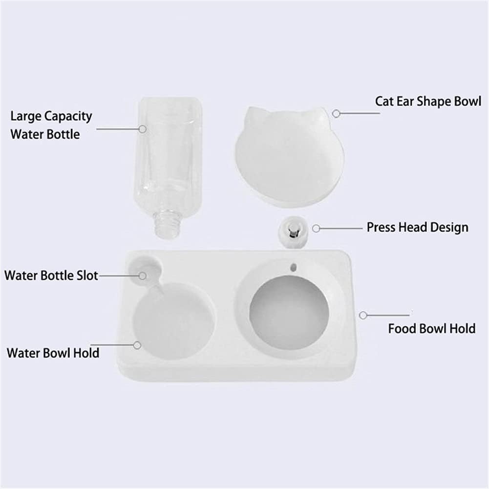 Cats Bowl Automatic Feeder Dog Food Bowl Puppy Water Dispenser Double Dog Bowl Raised Stand Dish Bowls for Cats Dogs (Size : Large) (Small)